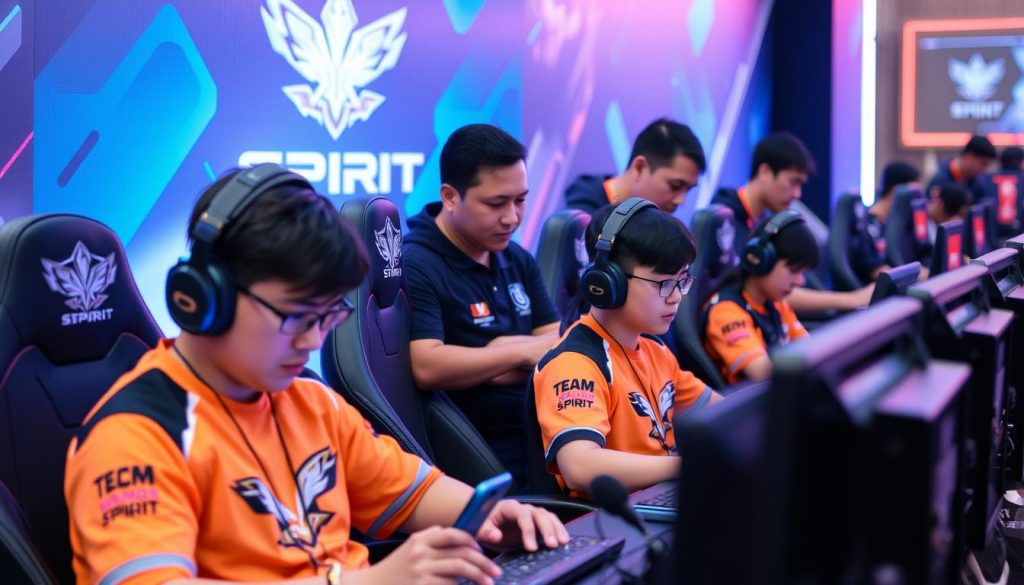 Команда Team Spirit на турнире по Mobile Legends: Bang Bang MOBA киберспорт Команда Team Spirit на турнире по Mobile Legends: Bang Bang MOBA киберспорт